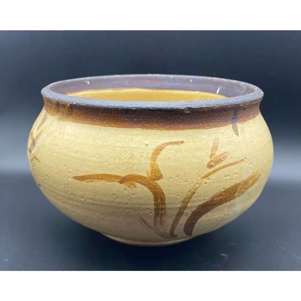 Stoneware Clay Studio Pottery Planter-Signed Boho Southwestern